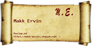 Makk Ervin névjegykártya